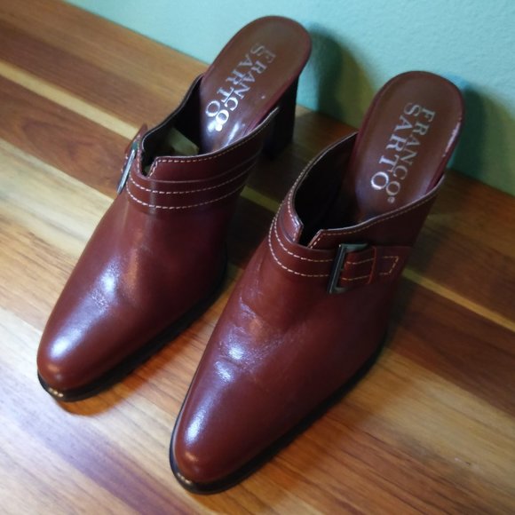 FRANCO SARTO Brown Leather Mules - 7.5 M - Picture 11 of 11
